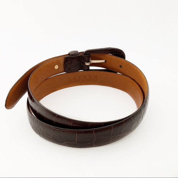 Ralph Lauren Italian Leather Alligator Embossed Belt - Picture 5 of 9